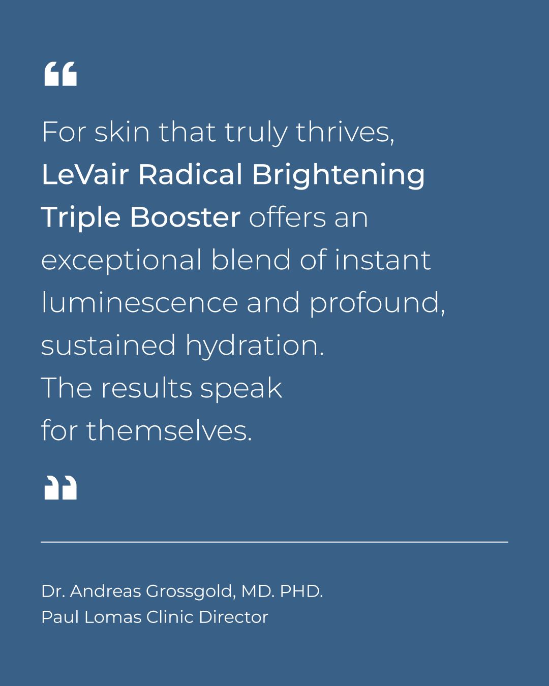 Discover the triple power of LeVair Radical Brightening Triple Booster