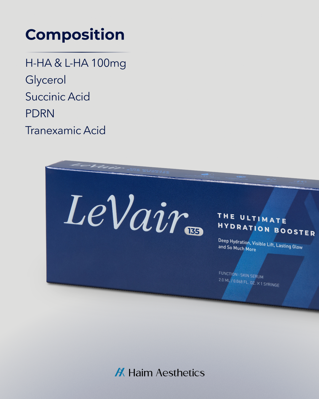 The World's Highest 100mg HA Concentrated Skin Booster - LeVair 135