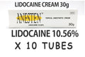 ANESTEN-10 tubes! 10.56% Lidocaine Cream(300g)