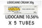ANESTEN-5 tubes! 10.56% Lidocaine Cream(150g)